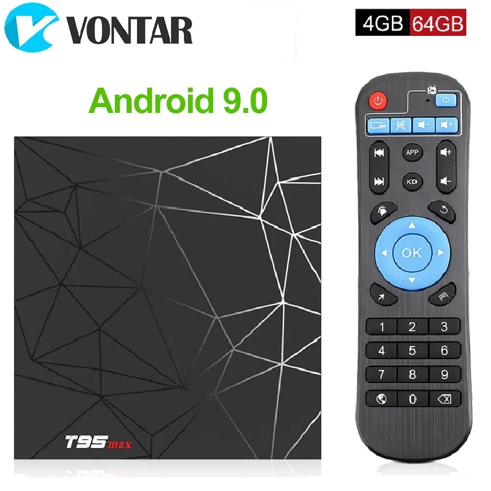 T95 Max Android tv Box 9,0 4 ГБ 32 ГБ 4 ГБ 64 Гб Allwinner H6 2,4 ГГц Wifi Поддержка Google плеер Youtube Smart tv Box PK X96mini TX6