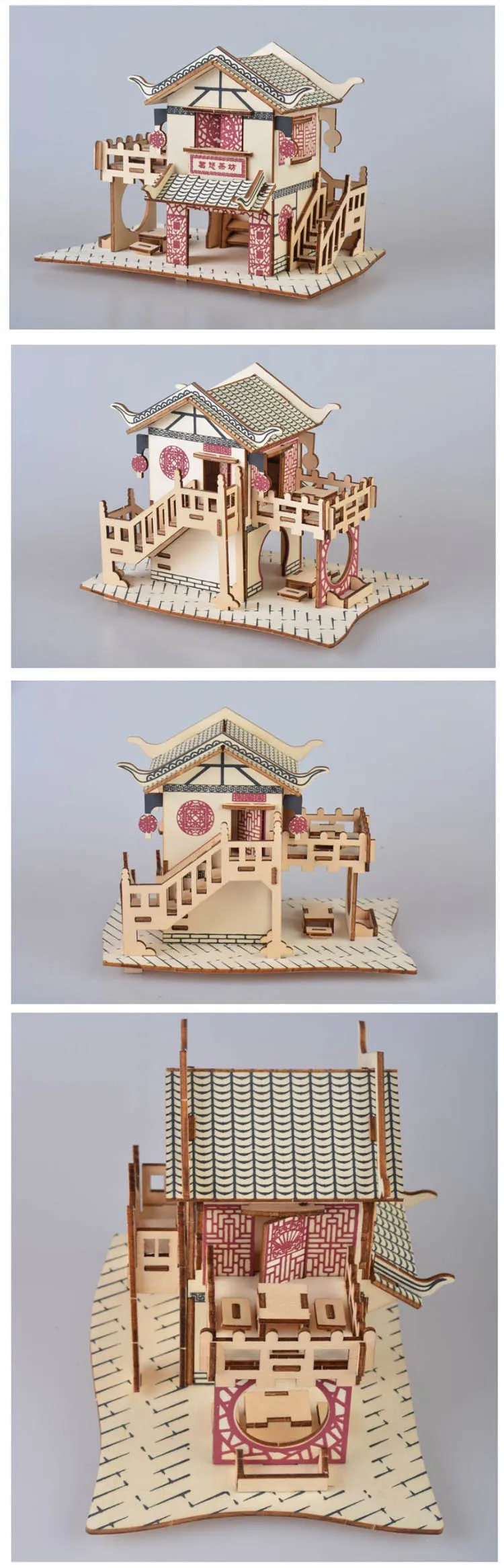DIY искусство и 3D китайское здание деревянные ремесла игрушки вечерние Вечеринка искусство Пазлы Модель украшения для детей Детские