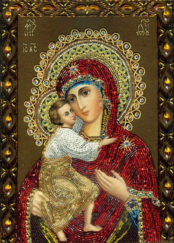 Алмазная вышивка RUBOS Icons Holy Mother, религиозное изображение, 3D алмазная живопись, мозаика 5D, стразы из кристального стекла, наборы - Цвет: 894