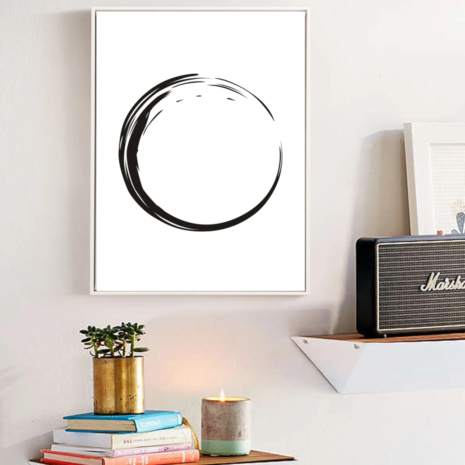 Zen Handcrafted Wooden Wall Clock Ensō circle Buddhism Sign Art home decor