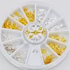 Mix 2 Sizes Gold Silver Starlight Shape Metallic Nail Art Rhinestones Decorations Gem DIY Salon Wheel 5