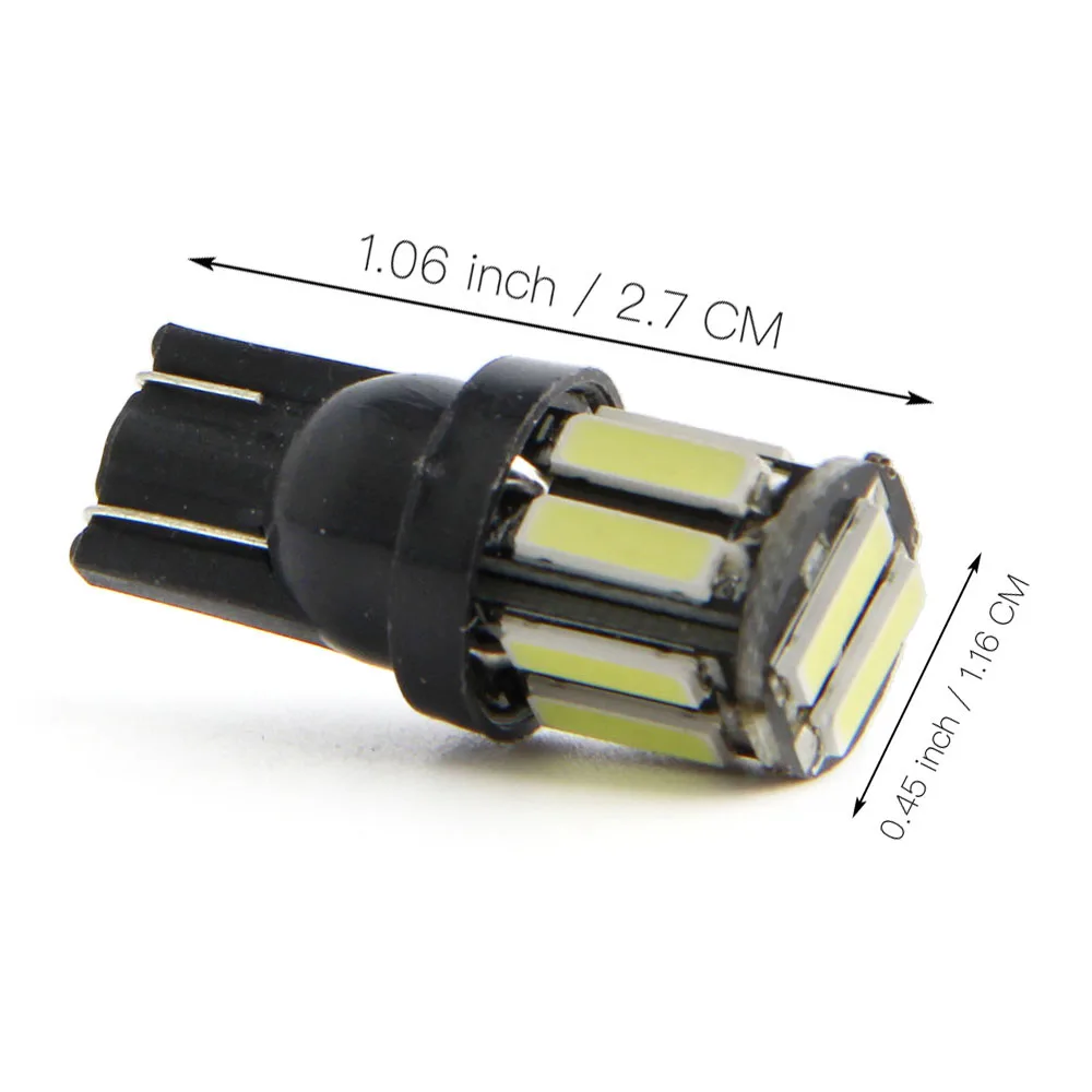 4 шт. T10 LED 10 7020 SMD W5W 194 168 2825 сменный свет номерного знака белые лампы для сигнальной