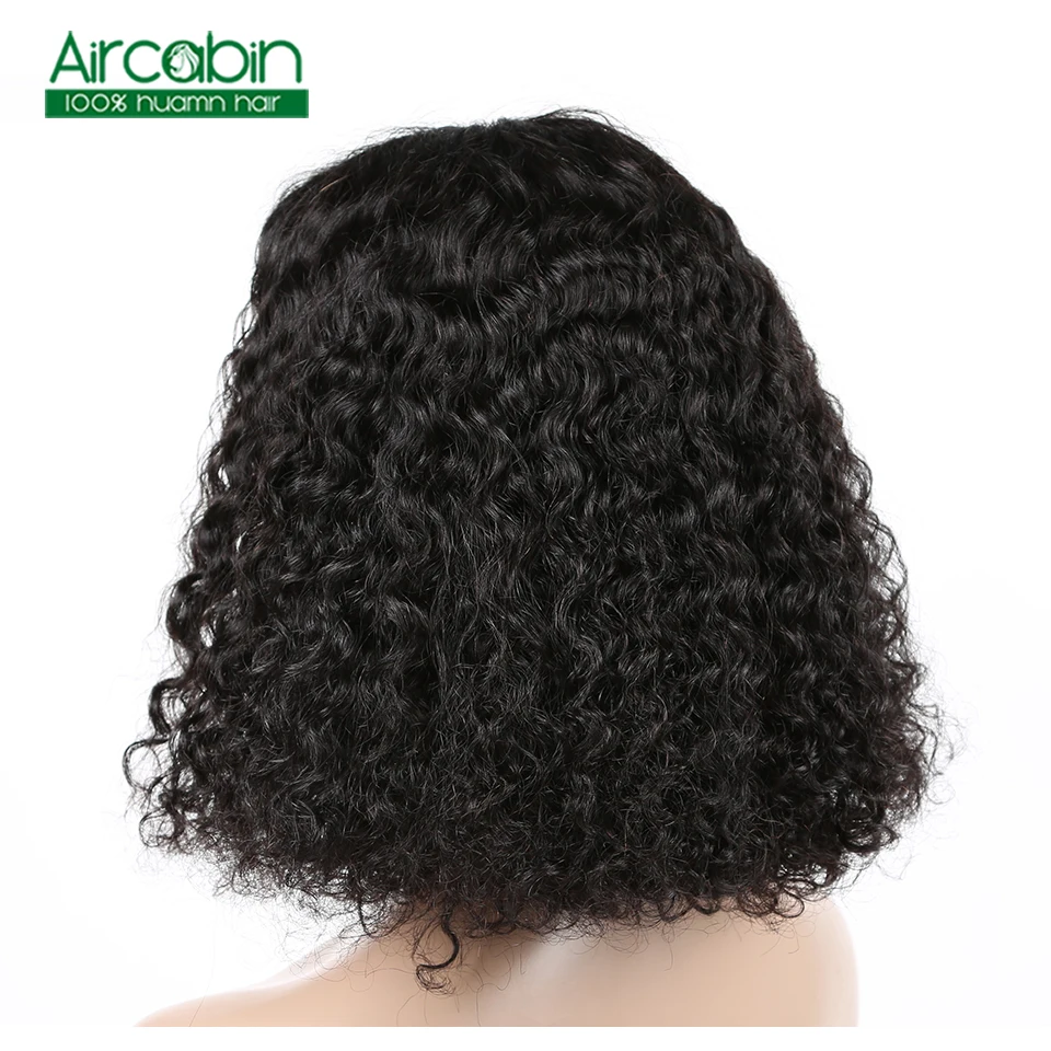 

Jerry Curly Lace Front Human Hair Wigs With Baby Hair Brazilian NonRemy Hair Short Bob Wigs For Women Aircabin Pre-Plucked Wig