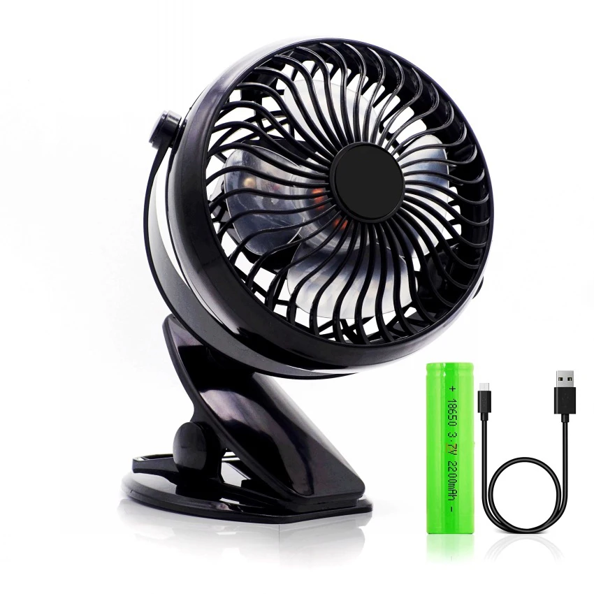 Portable USB Fan 18650 Rechargeable Battery or USB Operated Clip on Fan ...