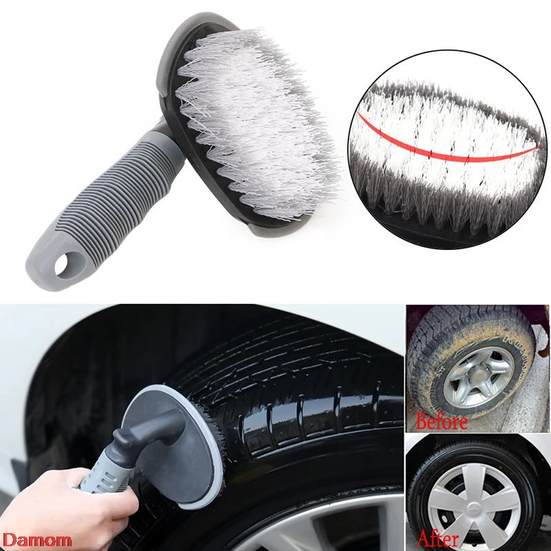 

Car Rims Tyre Cleaning Brush T-Type Multi-Functional Wheel Hub Washing Tool New Damom
