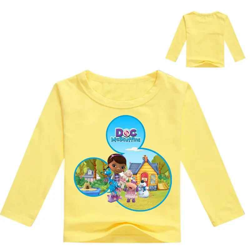 Новая верхняя одежда для девочек с героями мультфильмов; толстовки с капюшоном с принтом «Doc Mcstuffins»; весенне-осеннее пальто для девочек; модная детская одежда - Цвет: color at picture
