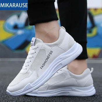 

New Summer Men's Sneakers Male Casual Sport shoes Air Mesh Breathable Lace-up Man Walk Trainers Anti-slippery Men White Sneaker