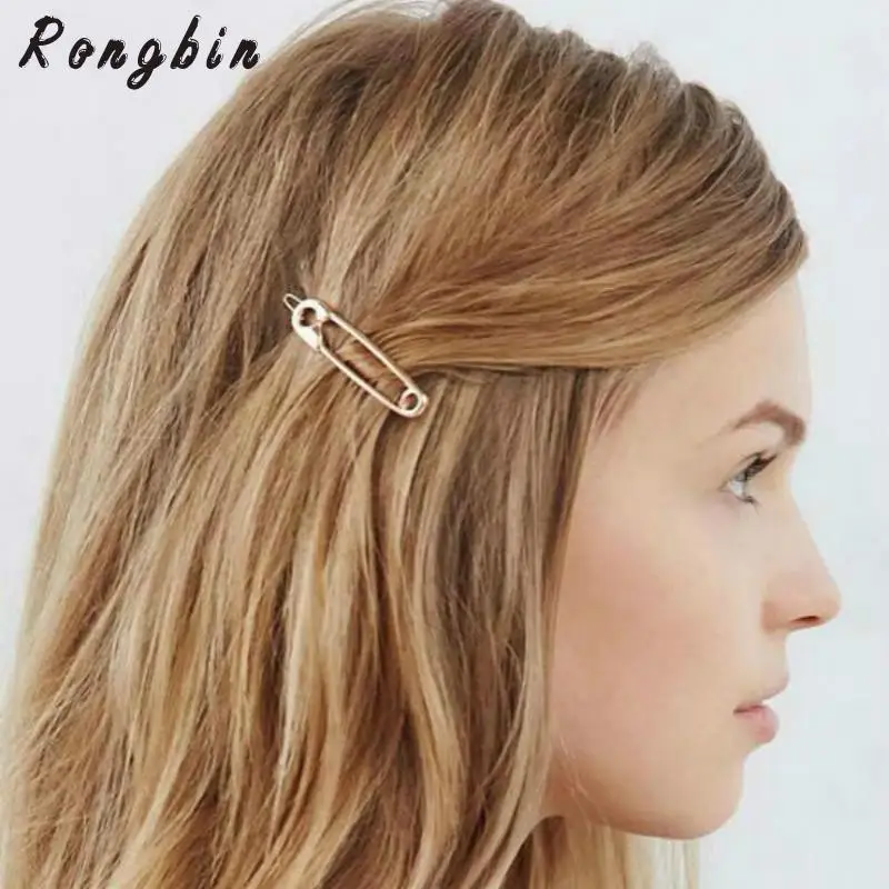 

Delicate and playful Affordable Promotion Big silver pin simple metal Nice gifts Hair Accessories Hairpin