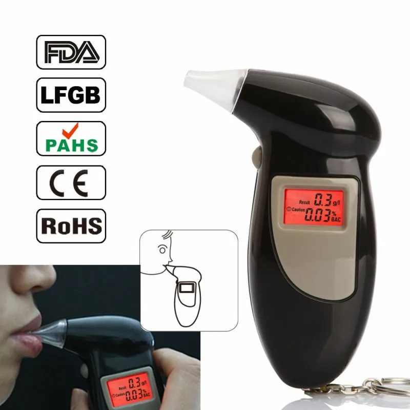 

Professional Digital Alcohol Tester Breath Alcohol Tester Breathalyzer Breathalyser Alcohol Breath Tester With 5 Trip