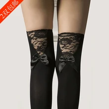 Сладкий весной и летом толстый 120d бархат, кружево черного цвета носки(не короткие