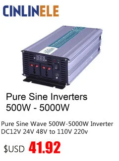 Смарт инверторы зарядное устройство 5000 Вт чистые инверторы синусоидального напряжения CLP5000A DC 12 V 24 V к AC 110 V 220 V 5000 W усилитель 10000 W