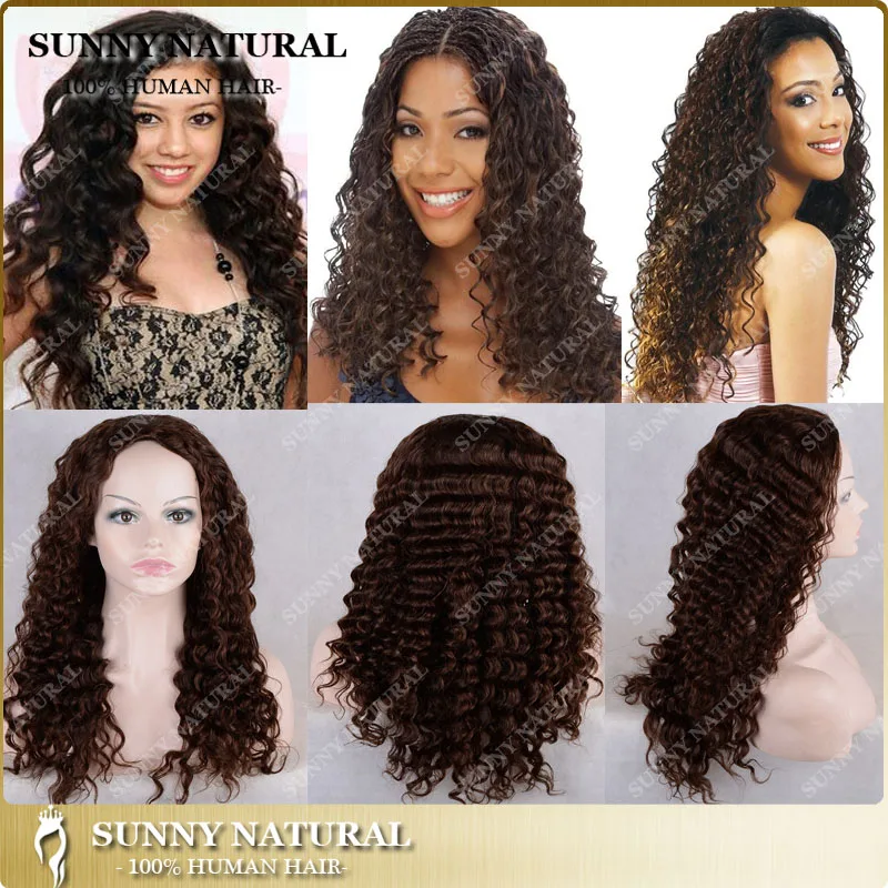 Wavy Human Hair Half Wig No Lace Wig Virgin Brazilian Human Hair