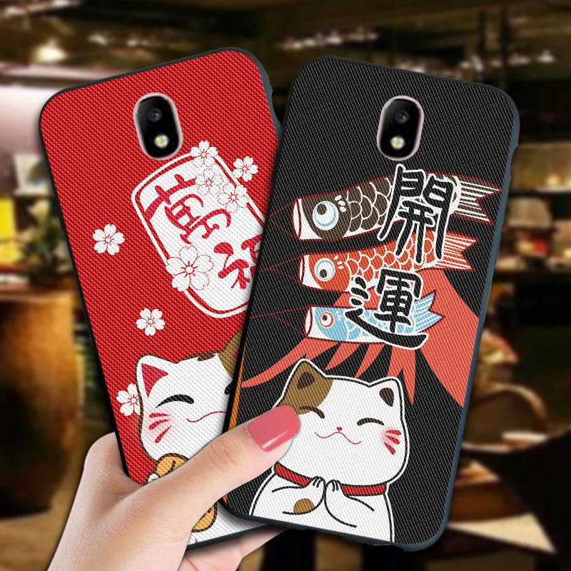 

Silicone Phone Case For Samsung Galaxy A8 A9 Star A6s A8S Case 3D Cartoon Lucky Cat Cover For Samsung A5 A7 J3 J5 J7 2017