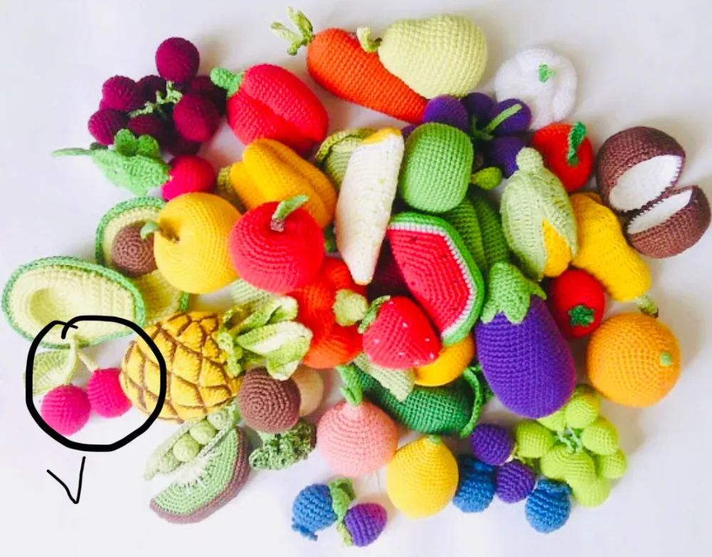 

Crochet fruit Play food Amigurumi Toys for Handmade Kids Play Kitchen rattle doll