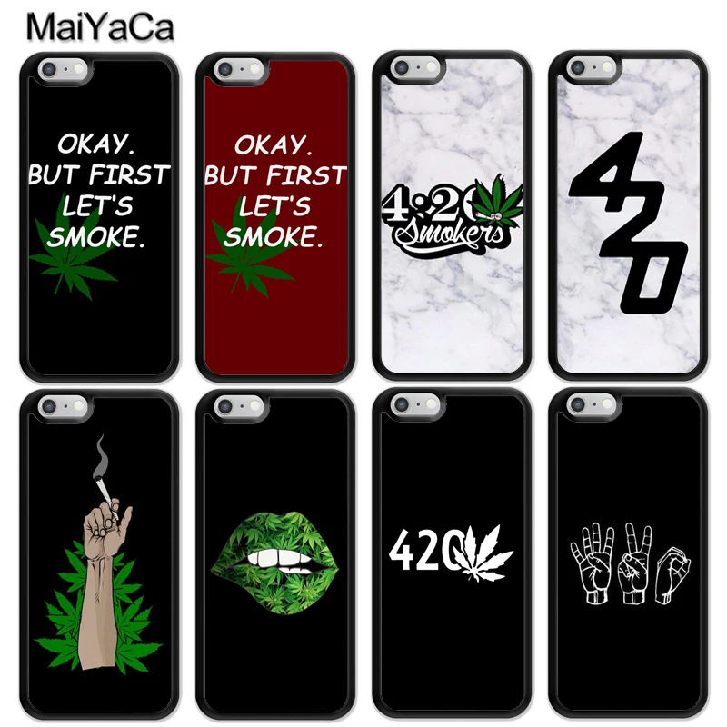

MaiYaCa Weeds Smoking 420 Couples Mobile Phone Cases Accessories For iPhone 6 6S 7 8 Plus XS Max XR 5S SE Soft TPU Back Cover