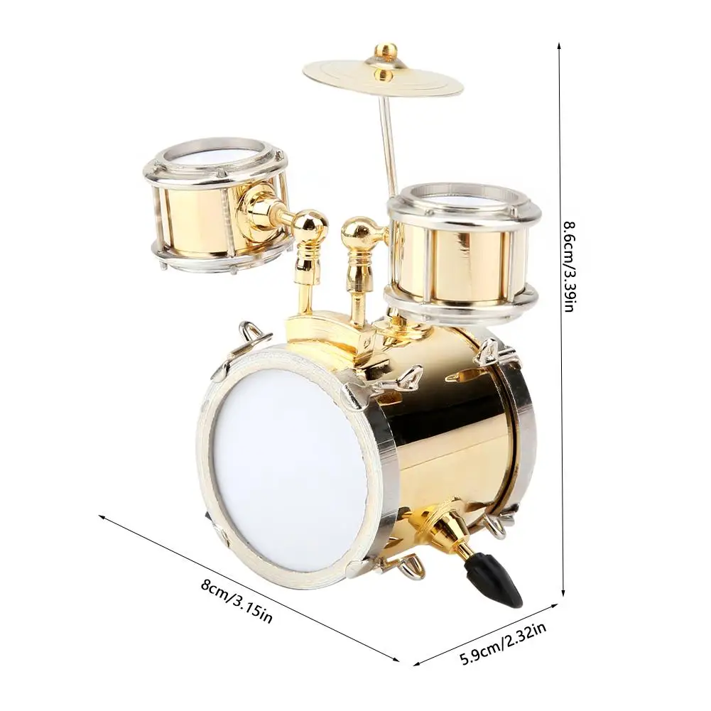 Миниатюрный музыкальный инструмент Реплика барабанная установка орнамент барабанщик подарок украшение дома аксессуары для гостиной - Цвет: Белый