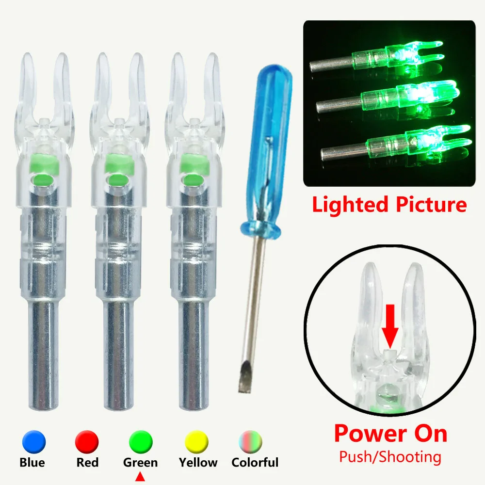 9 шт. стрельба из лука автоматически освещенный лук струна активированный светодиодный хвосты стрелы для id6.2мм Стрелы Вал или стрельба из лука стрелы аксессуары