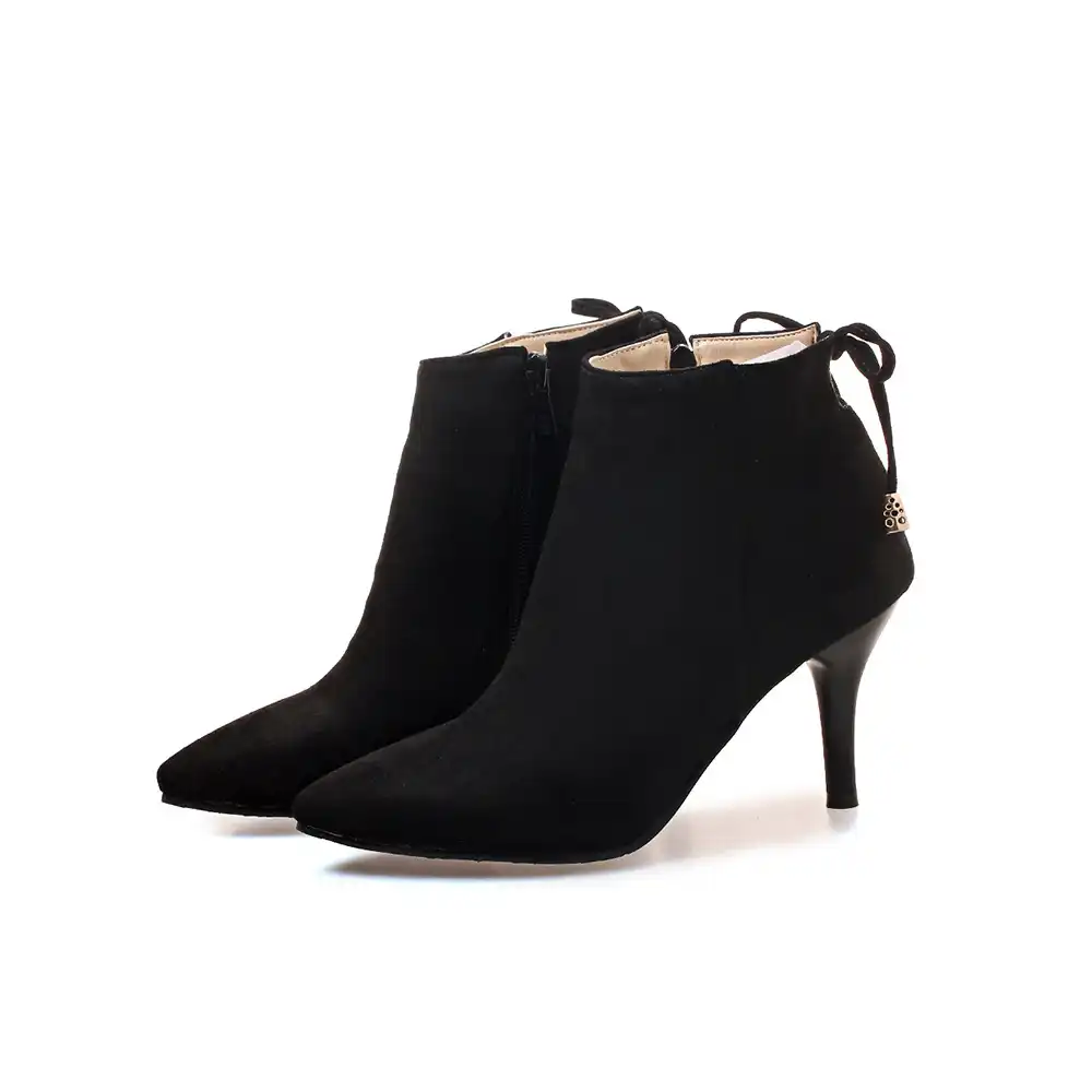 3 inch black ankle boots