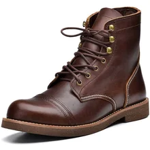 Для мужчин сапоги в стиле ретро из натуральной кожи Ботинки с высоким берцем высокое качество теплые сапоги Botas Hombre