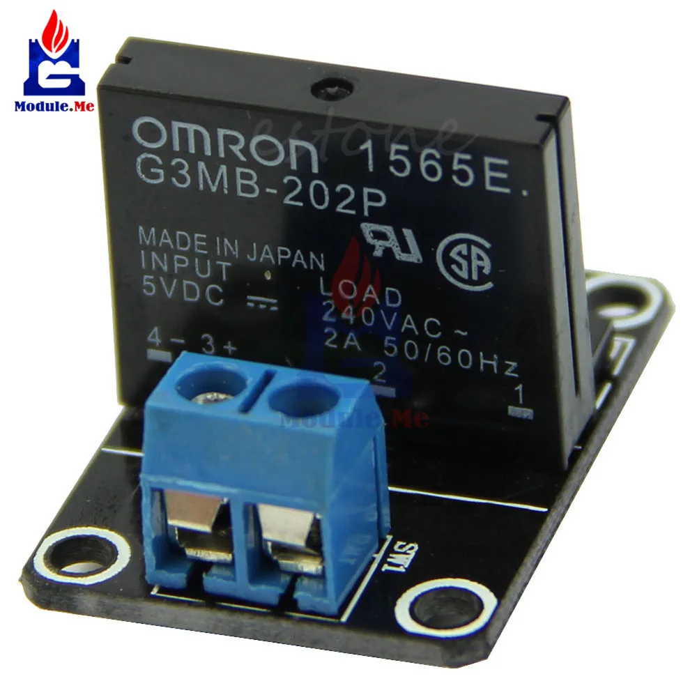

5V 1 Channel SSR G3MB-202P Solid State Relay Module 240V 2A Output With Resistive Fuse Board For Arduino