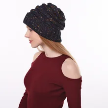 Женская зимняя шапка Skullies Beanies модная разноцветная Теплая Шапка-бини с защитой ушей женская уличная многоцветная шляпа