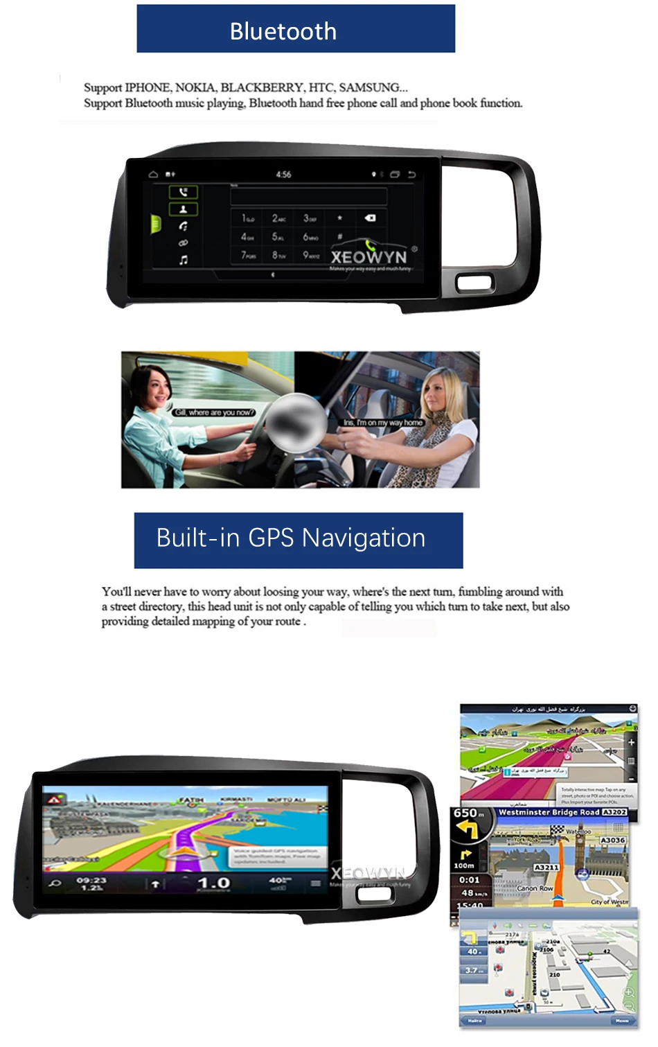8,8 дюймов RAM2G ROM32G Android 8,0 PX6 автомобильный радиоприемник gps для Volvo S60 V60 2011- поддержка trip informaiton full touch