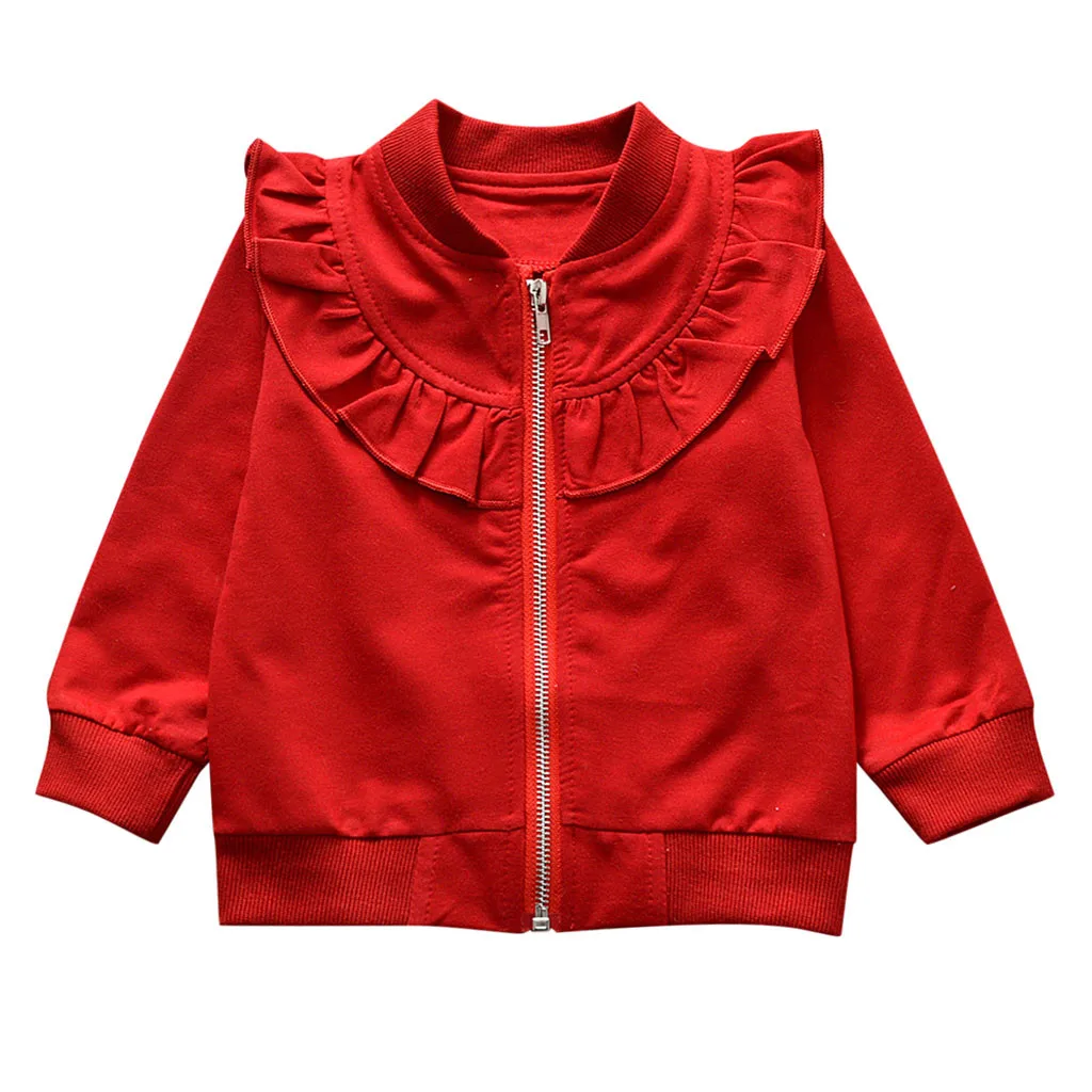 

Children Tops Kids Baby Girls Cotton Long Sleeve Solid Zipper Sweatsuit Tops Outerwear Baby Clothes