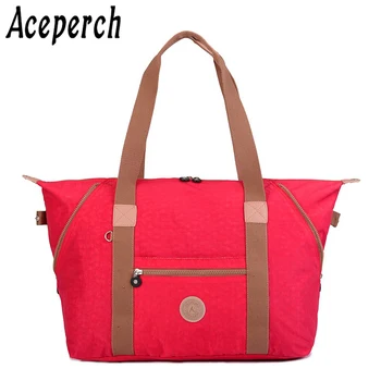 

ACEPERCH Women Original Handbags Female Bolsa Feminia Nylon Shoulder Beach Bag Girl Top-handle Casual Tote Purse Sac Main Femme