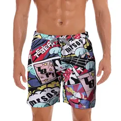 Для мужчин лето тканевые с принтом Мужские Шорты для купания быстросохнущая Пляжные Серфинг бег легко и удобно Короткие штаны ежедневного