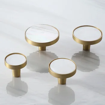 

Nordic Brass Decorative Kitchen Drawer Cabinet Knobs White Cupboard Dresser Wardrobe Pulls-1Pack