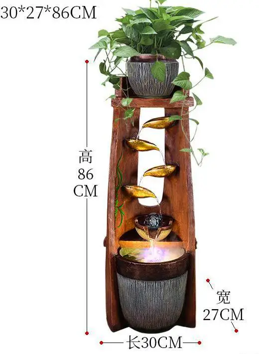 Полимер фонтан садовый декор Золотой Лист Счастливый фэншуй декоративный фонтан на продажу - Цвет: M  no pot no plant