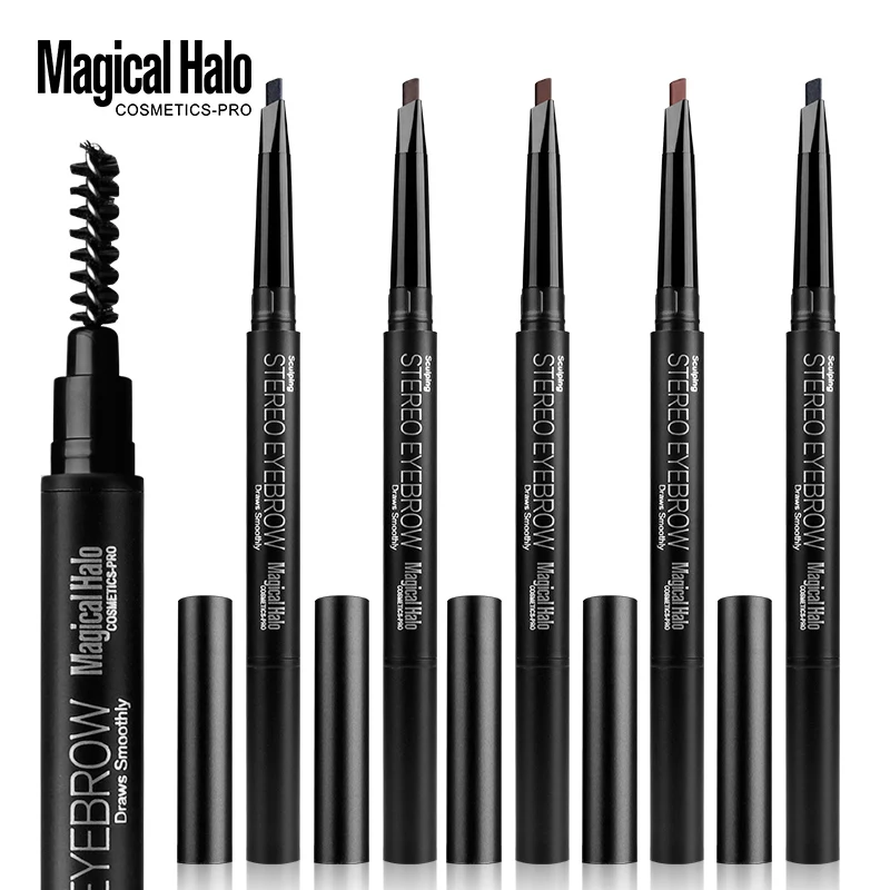 

Magical Halo Automatic Eyebrow Pencil Double Rotate Waterproof Lasting Beauty Tools 5 Colors Eye Brown maquillaje With Brush