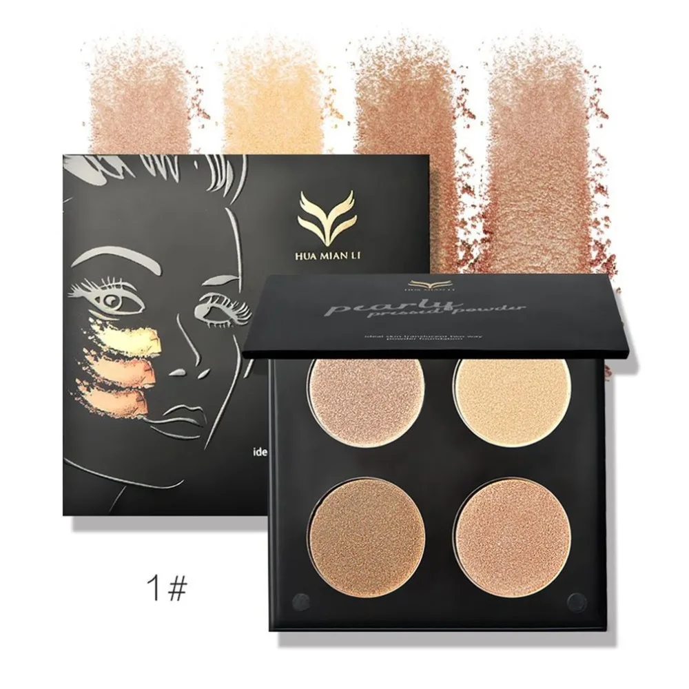 Professional Shimmer Bronzer Powder Makeup Palette Glitter Face