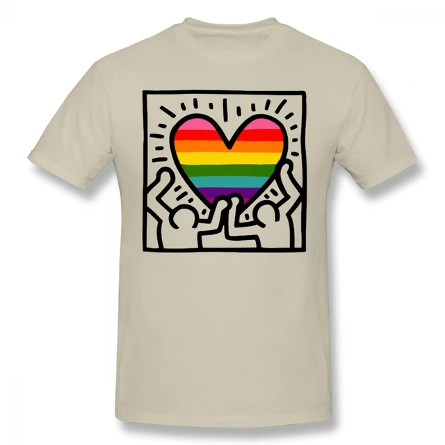 Keith Haring T Shirt Keith Haring Wu Original Pride Flag T Shirt Short Sleeve 100 Percent Cotton