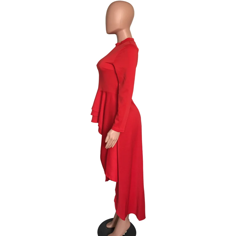 Women Dresses Long  Dress With Falbala European Style Autumn Sweater Elegant Dress 2018 New Fall Pullover For Female 3XLCH797 (11)