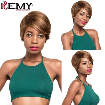 

Short Bob Human Hair Wigs For Black Women 10inch Brazilian Straight Hair Wigs Remy Brown Short Human Hair Wigs KEMY HAIR