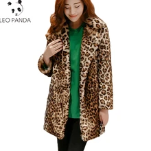 Дикое леопардовое меховое толстое теплое Женское пальто из искусственного меха зимняя куртка размера плюс манто Fourrure Сексуальная Меховая куртка пальто с длинным рукавом