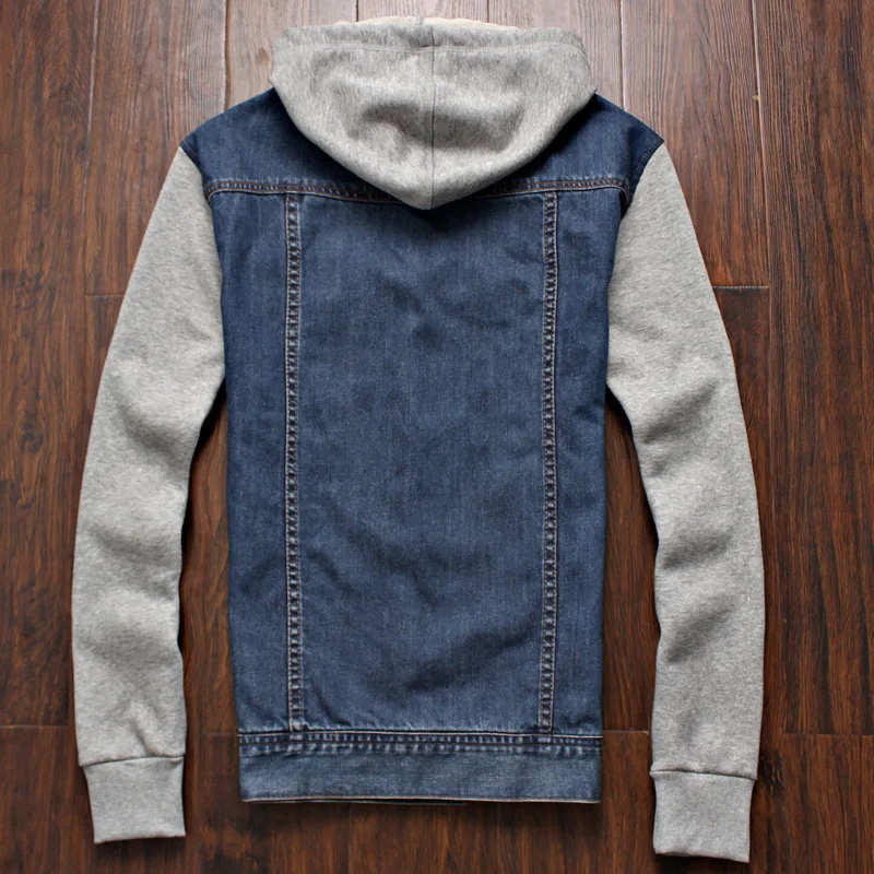 hooded denim jacket mens