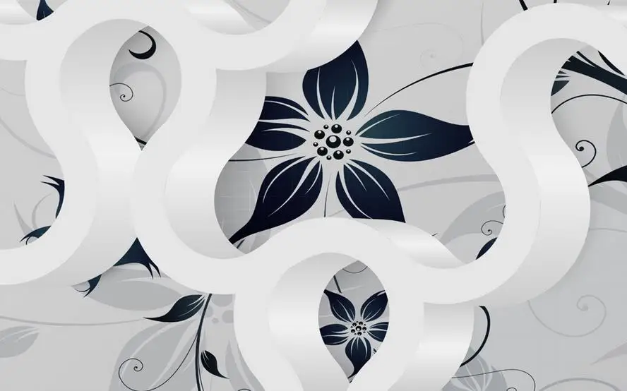 3D TV backdrop modern minimalist fashion 3d wallpaper flower mural Home Decoration | Обустройство дома