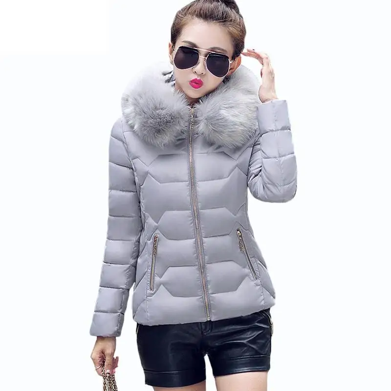 

Womens Winter Jackets And Coats 2016 Womens Parkas Thick Warm Faux Fur Collar Hooded Anorak Ladies Jacket Female Manteau