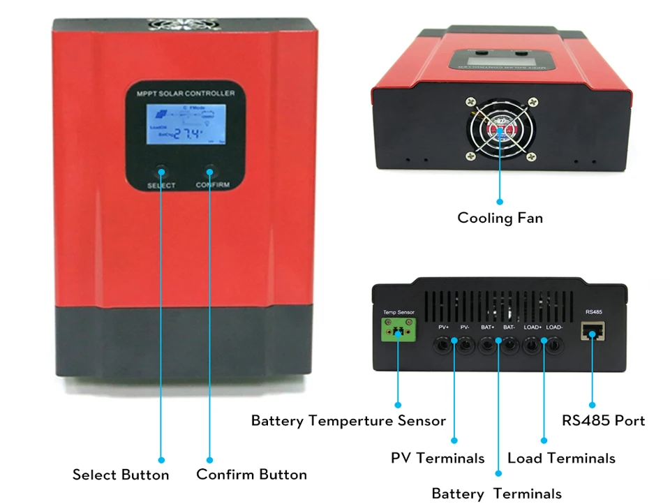 ESmart3 MPPT 20A-60A контроллер солнечного заряда 12 В 24 в 36 в 48 в авто Макс 150 в PV вход подсветка lcd RS485 wifi мобильное приложение управление