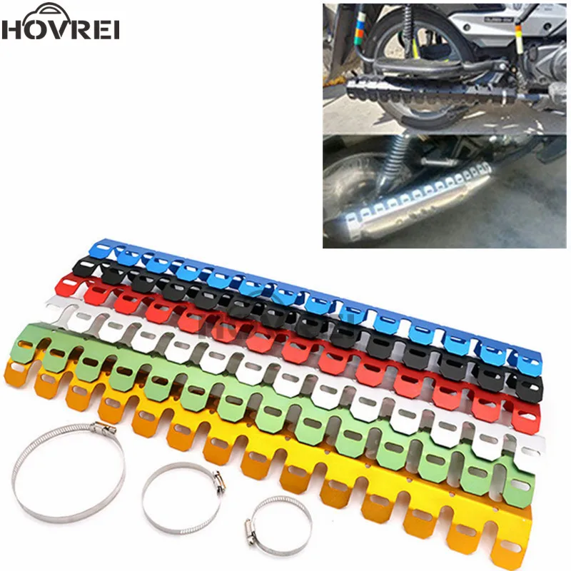 

new Universal Motorcycle Dirt Bike color exhaust Muffler Pipe Leg Protector Curve Heat Shield Cover For Suzuki Yamaha Honda BMW
