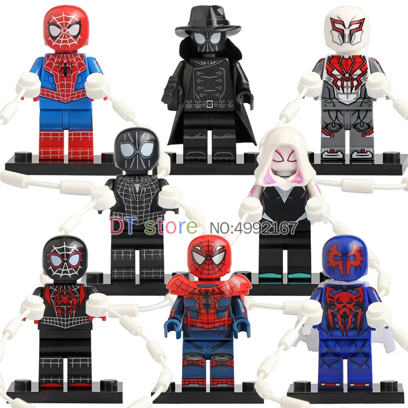 

8Pcs/Lot Marvel Ultimate Spider-Man Into the Spider-Verse Web Of Shadows Building Blocks Figures Toys For Children Gift KT1016