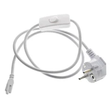 Штепсельная Вилка европейского стандарта T5, Электрический проводной разъем с переключателем вкл/выкл, 100 см, удлинитель шнура питания, светодиодный светильник