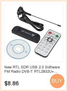 RTL SDR USB 2,0 программное обеспечение FM радио DVB-T RTL2832U+ FC0012 SDR цифровой ТВ приемник палка Прямая поставка