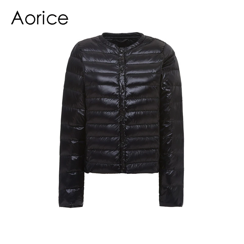 

WP903 Women simple O neck parka light down jacket Obese lady coats spring winter warm outwear large plus size