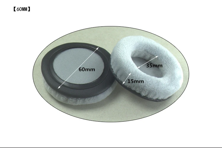 60mm Общие серый бархат пена амбушюры подушки 60 65 70 75 80 85 90 95 100 105 110 115 120 мм для SONY для Sennheiser наушники - Цвет: 60mm
