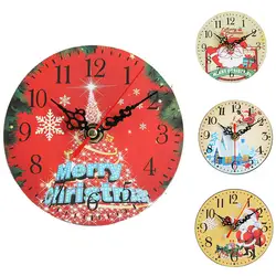 Новый Рождественское украшение настенные часы домашний Европейский маленькие часы Санта-Клаус подарок гостиная спальня настенные часы