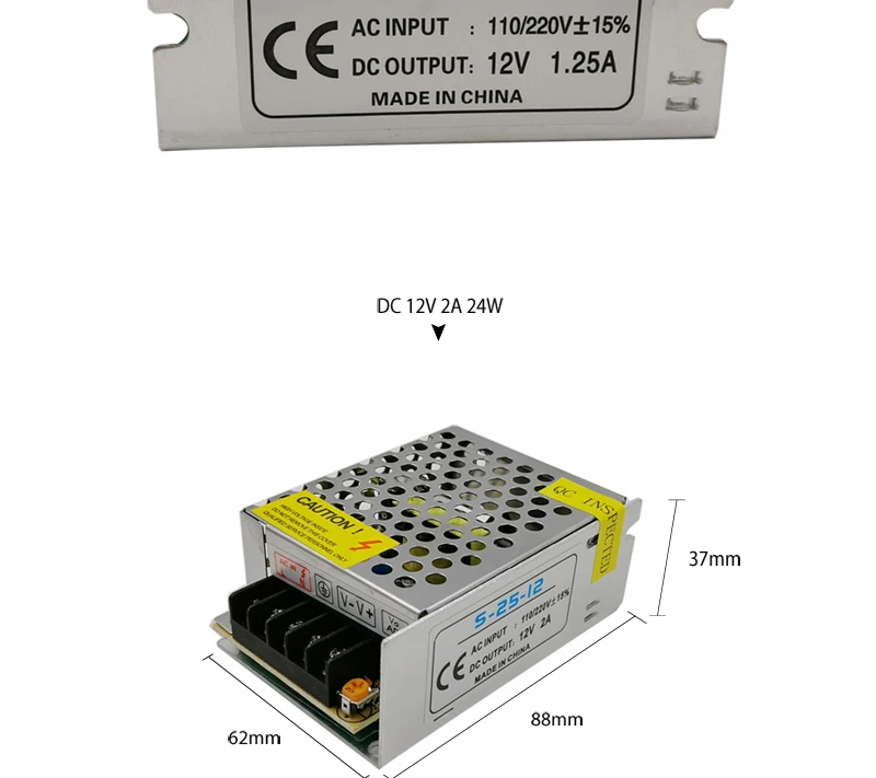 RiRi будет DC 12V Питание освещения Трансформатор переключатель для Светодиодный полоски адаптер переменного тока 220V 1.25A 2A 3A 10A 15A 25A 30A 33A