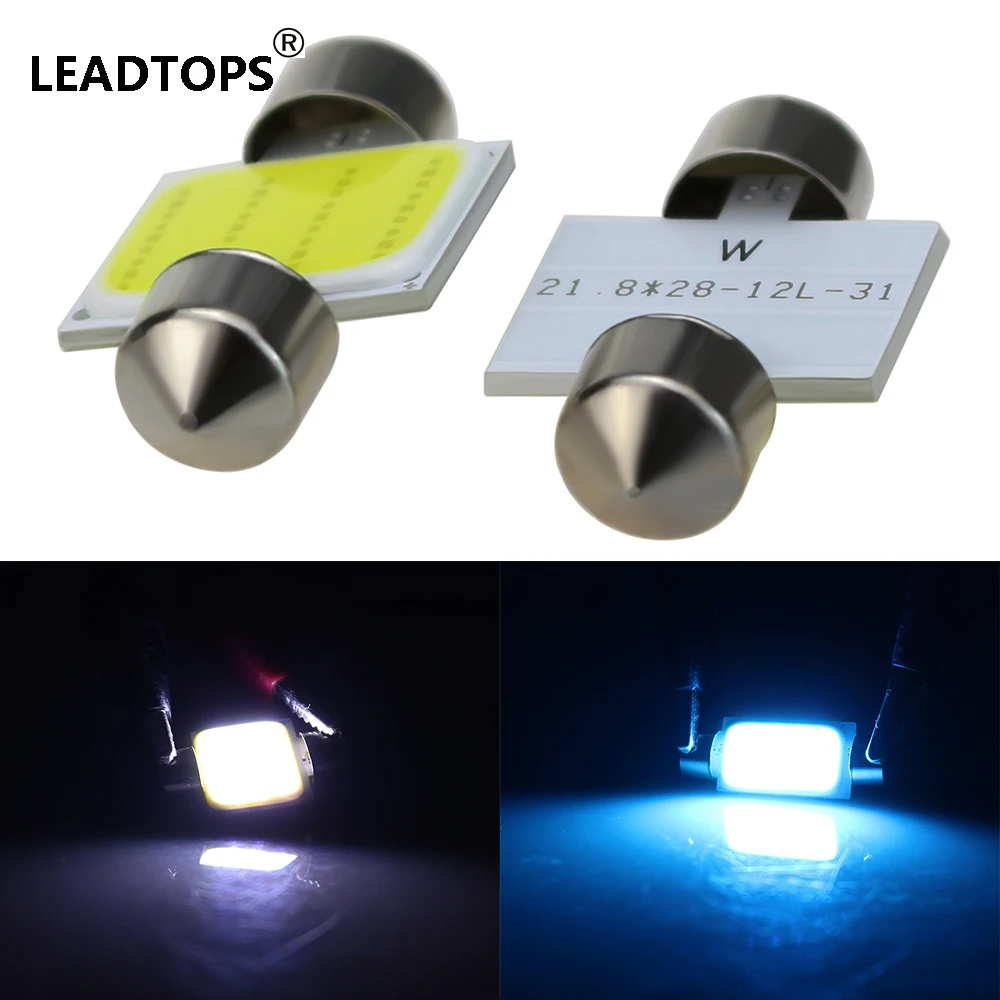 2pcs/lot Wholesale Car Led Reading Lights Festoon C5W COB 31MM 36MM 39MM Bulbs White Over Head